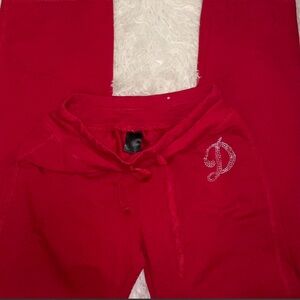 Red Rhinestone Monogram Lounge Pants